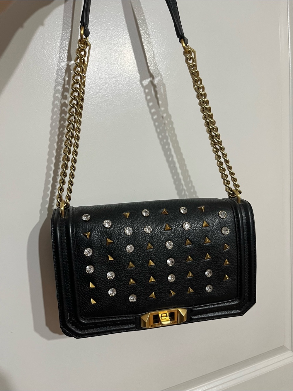 Rebecca Minkoff Crystal Studded Love Crossbody Bag